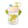 B70-9160 plastic sports water cup, fun double-drinking cup, children's cup, student cup, rope for outings, portable shoulder strap Item Picture